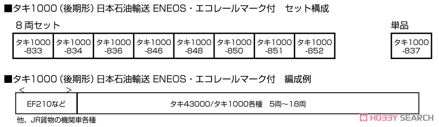 TAKI1000 (Late Type) JOT, ENEOS w/Ecorail Logo Eight Car Set (8-Car Set) (Model Train) About item1