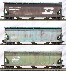 983 05 033 (N) カバードホッパー バーリントン・ノーザン(BN) ウェザリング仕様 (481297, 458640, 481170) (3両セット) ★外国形モデル (鉄道模型)