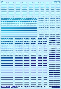 FREE Scale GM Line Decal No.7 `Straight Line #1 Prism Blue & Neon Blue (Material)