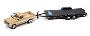 1983 フォード レンジャー デザートタン ＆ オープントレーラー ブラック (ミニカー)