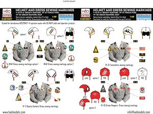 F-14A/D Helmet and Dress Sewing Markings VF-2 VF-101 VF-31 (Decal)