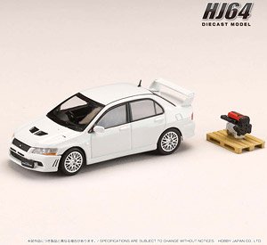 Mitsubishi Lancer GSR Evolution 7 Scortia White w/Engine Display Model (Diecast Car)