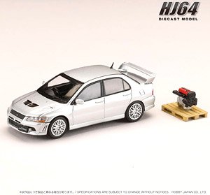 三菱 ランサー GSR EVOLUTION 7 エンジンディスプレイモデル付き サテライトシルバー (ミニカー)