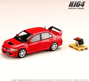 Mitsubishi Lancer GSR Evolution 8 Red Solid w/Engine Display Model (Diecast Car)
