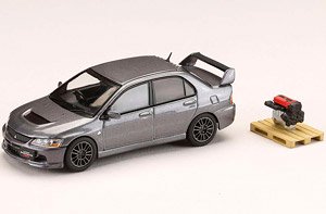 Mitsubishi Lancer GSR Evolution 9 MR Medium Purplish Gray Mica w/Engine Display Model (Diecast Car)