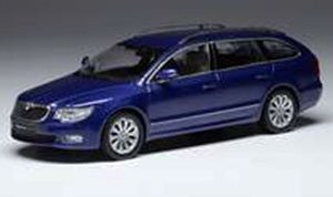 シュコダ スペルブ II(3T) COMBI 2008 メタリックブルー (ミニカー)
