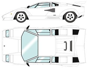 Lamborghini Countach LP5000 QV 1988 with Rear wing White (Black Interior) (Diecast Car)