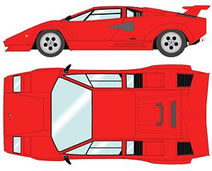 Lamborghini Countach LP5000 QV 1988 with Rear wing レッド (タンインテリア) (ミニカー)