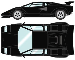 Lamborghini Countach LP5000 QV 1988 with Rear wing ブラック (グレーインテリア) (ミニカー)