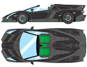 Lamborghini Veneno Roadster 2015 マットブラック (ミニカー)