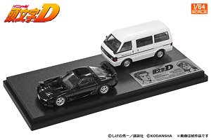 Initial D Set Vol.13 Kyoko Iwase RX-7 (FD3S) & Project D Support Car (Nissan Vanette Van) (Diecast Car)
