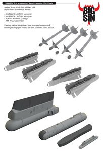 F-16 Armament w/Maverick Missiles Big Sin Parts Set (Plastic model)