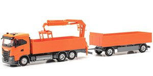 (HO) イベコ S-Way ND 建材トレーラートラック オレンジ (鉄道模型)