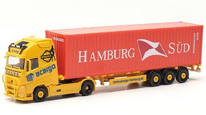 (HO) ボルボ FH Gl. XL 2020 コンテナセミトレーラー `Acargo/Hamburg Sud` (鉄道模型)
