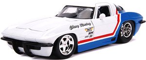 1963 シェビー コルベット スティングレイ ホワイト/ブルー (ミニカー)