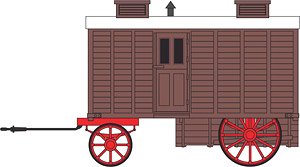 (OO) Living Wagon Brown (Model Train)