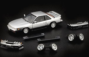 日産 シルビア S13 (200SX) シルバー/グレー LHD (ミニカー)