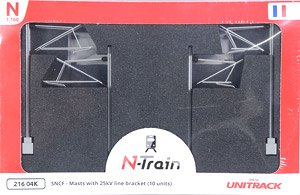 216 04K (N) SNCF - Masts with 25kV Linet Bracket (10 Units) [Catenary Pole for Single Track (for TGV) (Set of 10))] (Model Train)