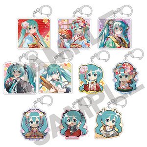 Hatsune Miku Trading Acrylic Key Ring Hannari Kyoto (Set of 10) (Anime Toy)