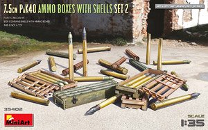 7.5cm Pak40 Ammo Boxes With Shells Set 2 (Plastic model)