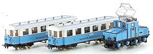 (HOe) Bayerische Zugspitzbahn Three Car Set (H0e 9mm Gauge) (Basic 3-Car Set) (Model Train)