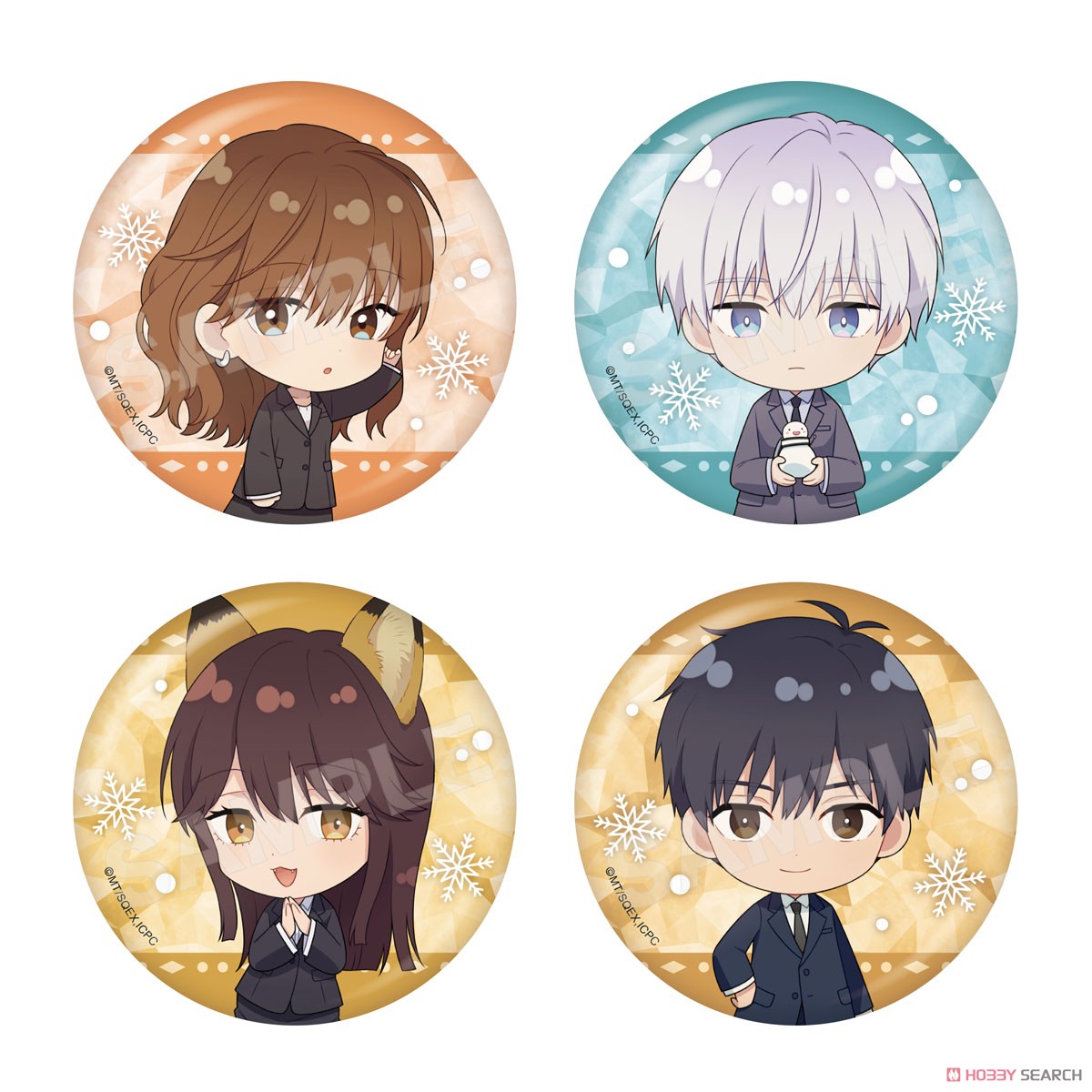 【氷属性男子とクールな同僚女子】 メタリック缶バッジ 01 (7個セット) (キャラクターグッズ) 商品画像2