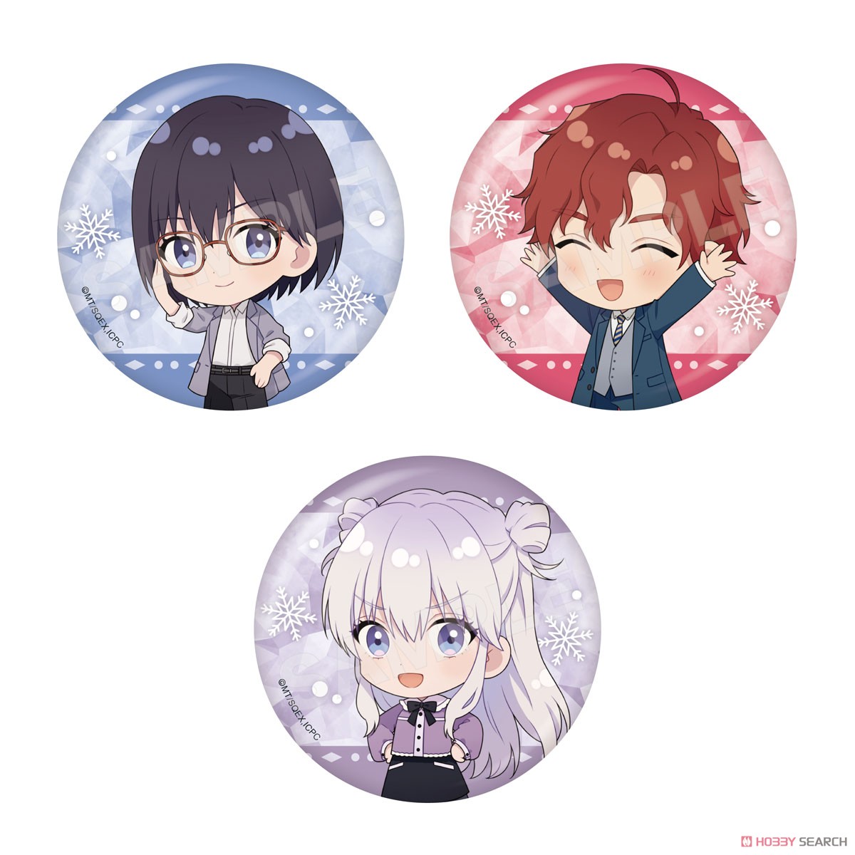 【氷属性男子とクールな同僚女子】 メタリック缶バッジ 01 (7個セット) (キャラクターグッズ) 商品画像3