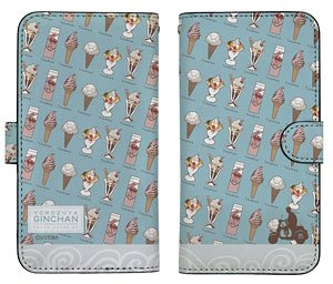 Gin Tama. Gin-san & Sugar Content Repeating Pattern Notebook Type Smart Phone Case 138 (Anime Toy)