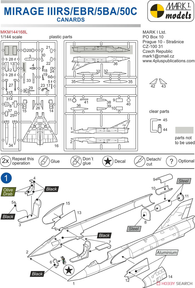 Mirage IIIRS/IIIEBR/5BA/50C `Canards` (Plastic model) Assembly guide1