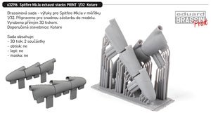 Spitfire Mk.Ia Exhaust Stacks (for Kotare) (Plastic model)