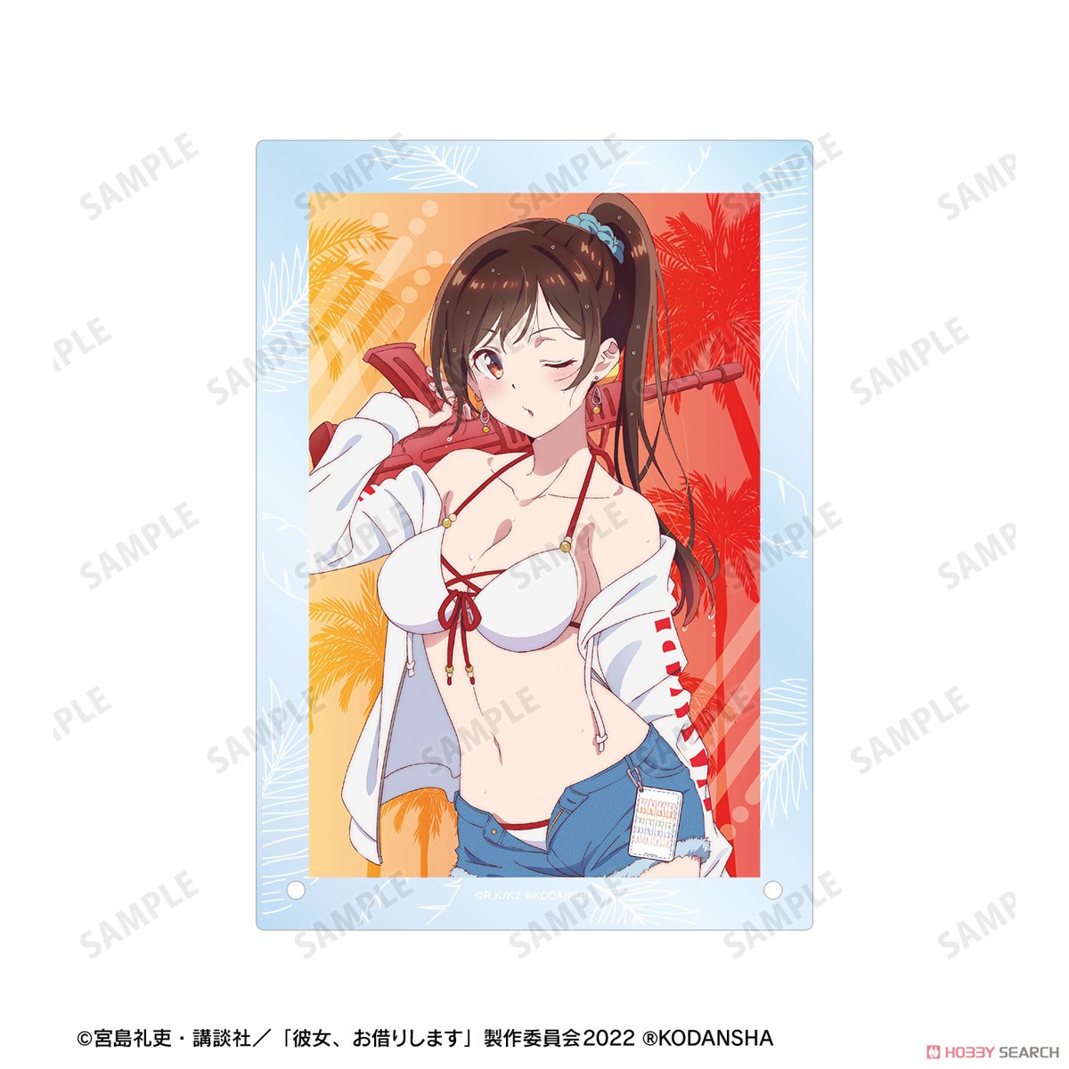 TVアニメ『彼女、お借りします』 描き下ろしイラスト 水原千鶴 ビーチデートver. A5アクリルパネル (キャラクターグッズ) 商品画像3