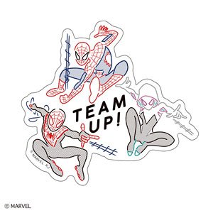 スパイダーマン ミニデコステッカー 一致団結 (キャラクターグッズ)