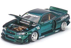 Nissan スカイライン GT-R R34 Kaido Works GReddy V1 (右ハンドル) (ミニカー)