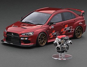 Mitsubishi Lancer Evolution X (CZ4A) Red Metallic With Engine (ミニカー)
