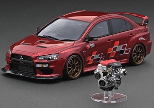 Mitsubishi Lancer Evolution X (CZ4A) Red Metallic with Engine (Diecast Car)