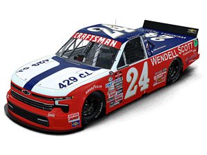 `ラージャ・カルス` #24 WENDELL SCOTT FOUNDATION スローバック シボレー シルバラード NASCAR クラフツマン・トラックシリーズ 2023 (ミニカー)
