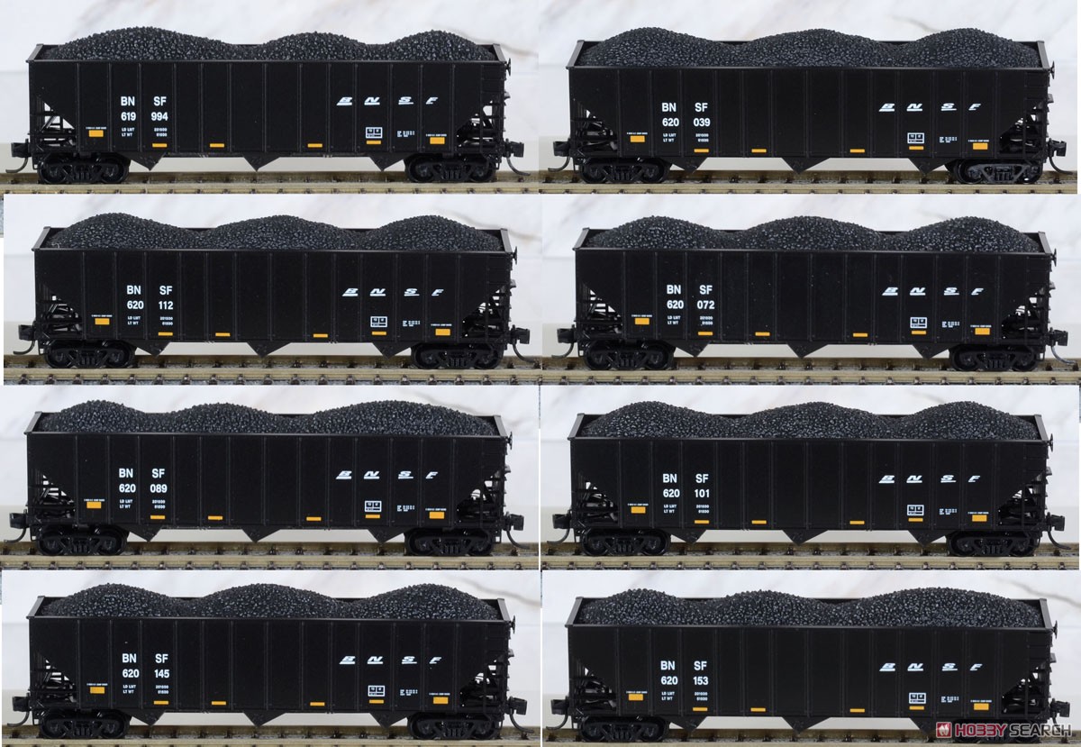 983 00 826 (N) Open Hopper BNSF 8-Pack (#619994, 620039, 620112, 620072, 620089, 620101, 620145, 620153) (8-Car Set) (Model Train) 商品画像1