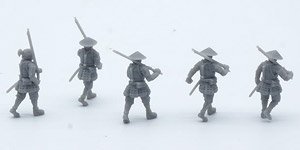 Japanese Sengoku Period Gun Foot Light Marching (Set of 5) (Plastic model)