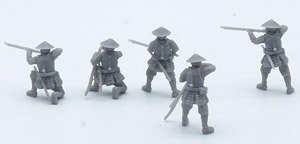 Japanese Sengoku Period Gun Foot Light Shooting (Set of 5) (Plastic model)