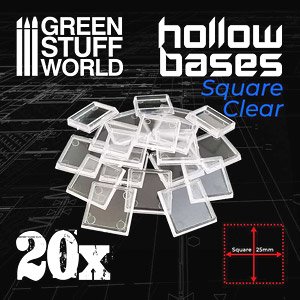 Plastic Clear Square Hollow Base 25mm (Display)