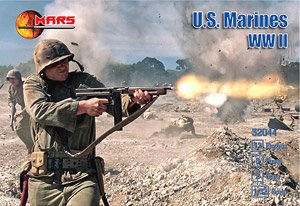WW.II U.S. Marines (12 Figures / 8 Poses / 2 Guns) (Plastic model)