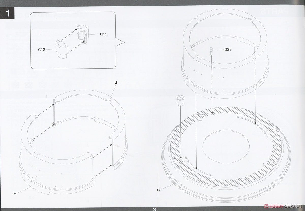 HMS Hood Mk 1 15` /42 Gun Turret B (Plastic model) Assembly guide1