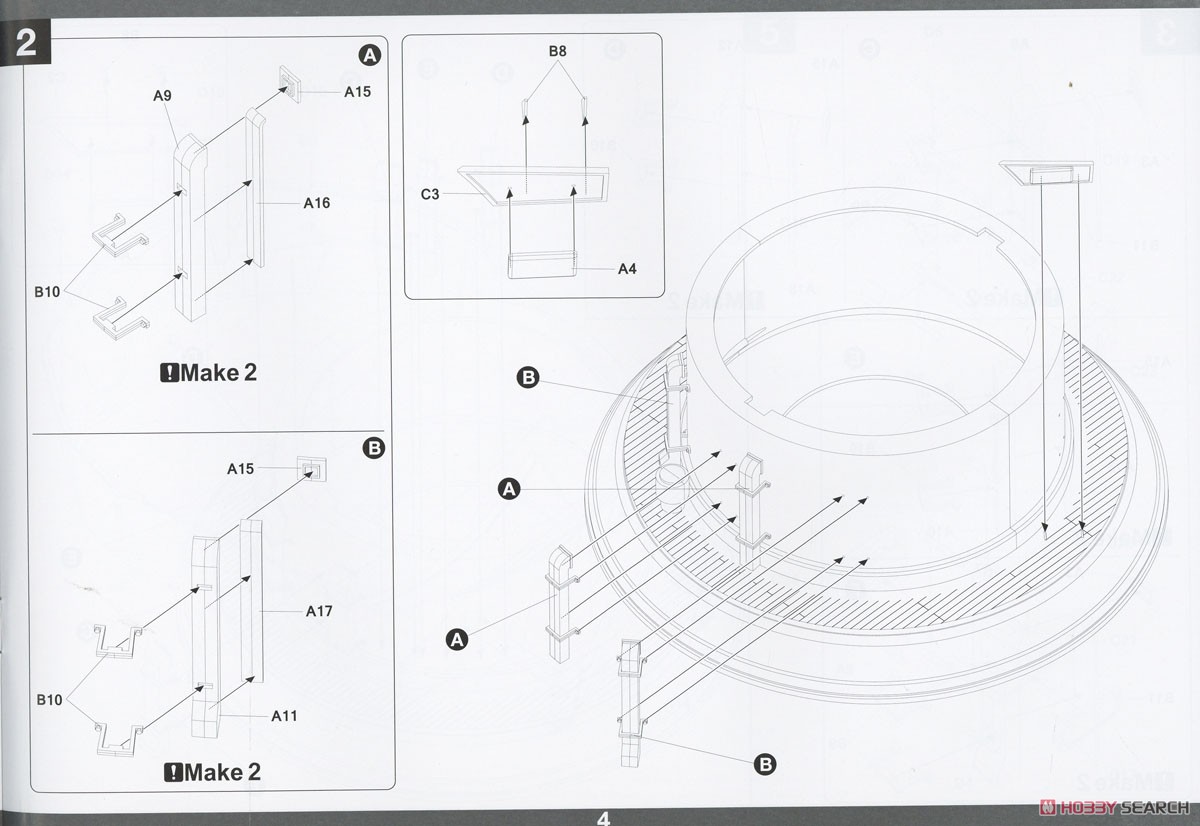 HMS Hood Mk 1 15` /42 Gun Turret B (Plastic model) Assembly guide2