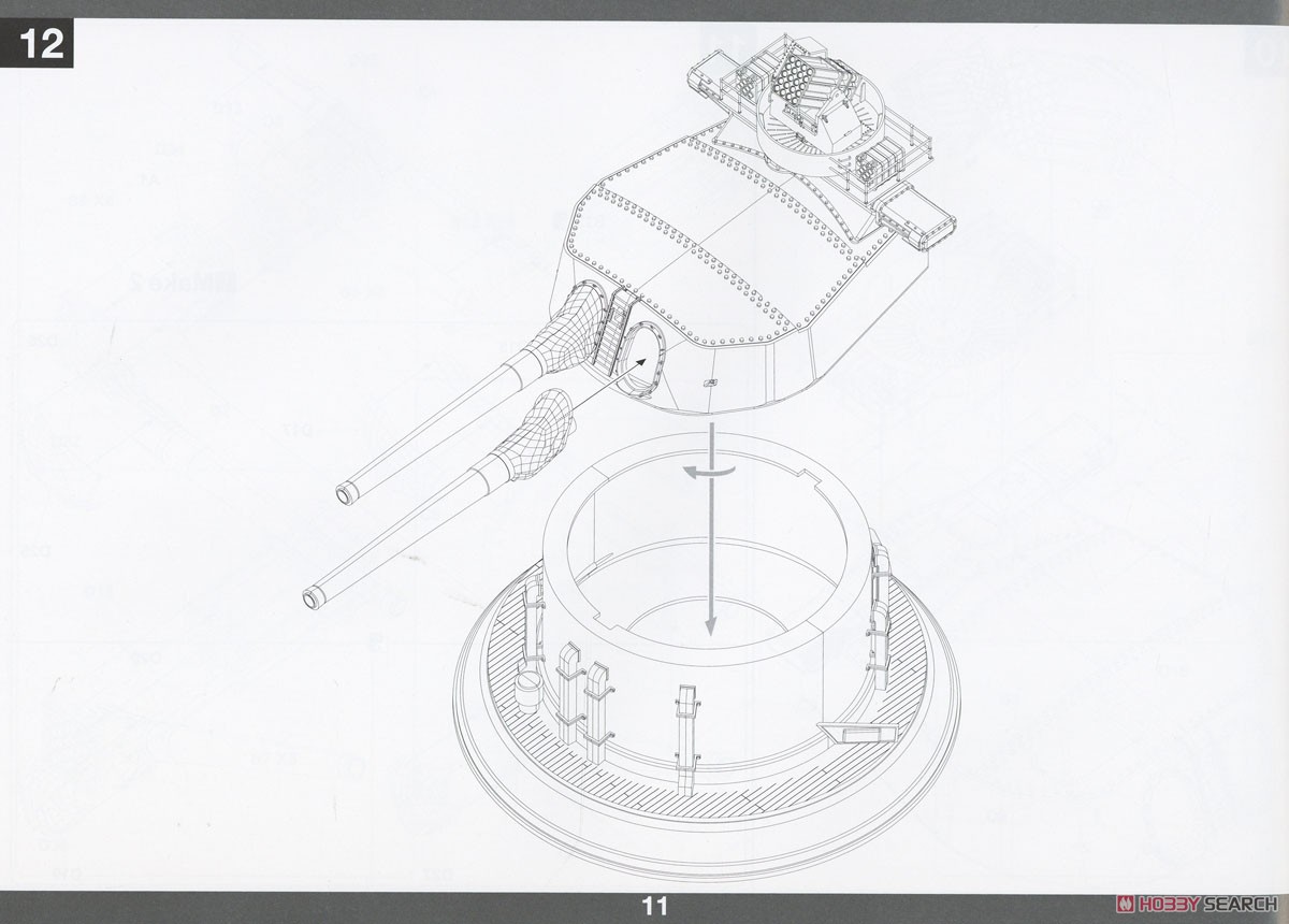 HMS Hood Mk 1 15` /42 Gun Turret B (Plastic model) Assembly guide9