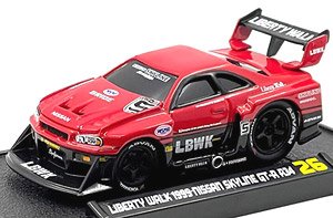 LBWK 1999 ニッサン スカイライン GT-R R34 レッド (ミニカー)