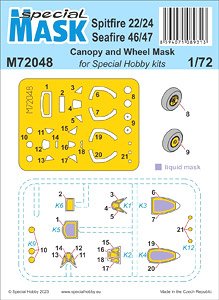 スピットファイア Mk.22/24/ シーファイア Mk.46/47 塗装マスクシール (スペシャルホビー用) (プラモデル)