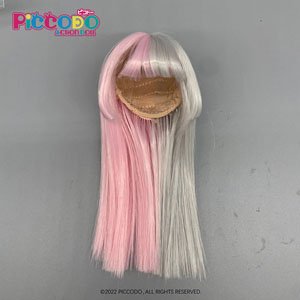 PICCODO ドール用ウィッグ 姫カット (ツートーンカラー:ピンク&ホワイト) (ドール)
