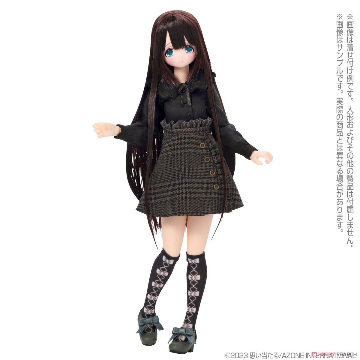 PNS Side Frill Skirt - Sensual Check - (Black) (Fashion Doll) その他の画像1