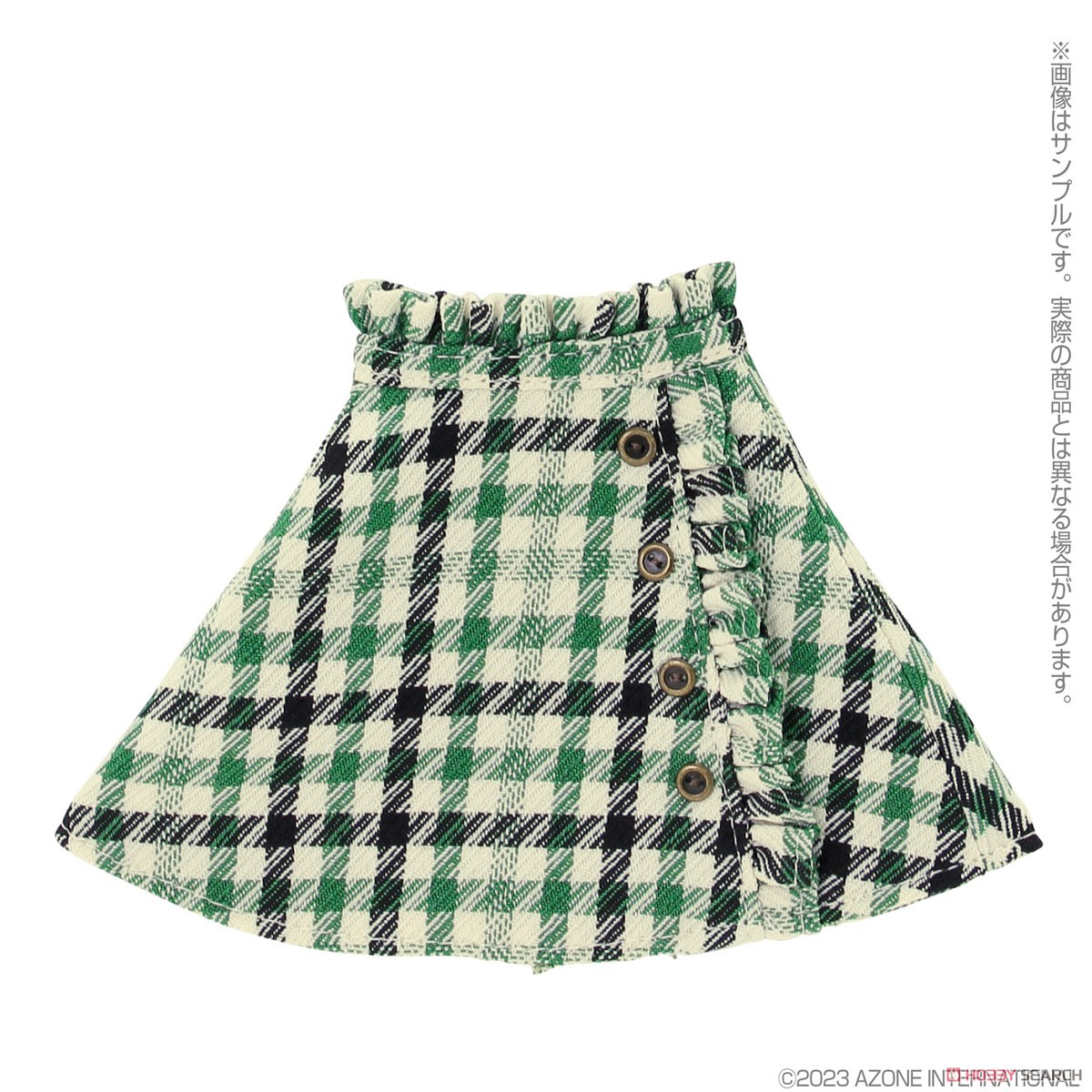 PNS Side Frill Skirt - Sensual Check - (Green) (Fashion Doll) 商品画像1