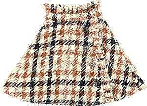 PNS Side Frill Skirt - Sensual Check - (Beige) (Fashion Doll)